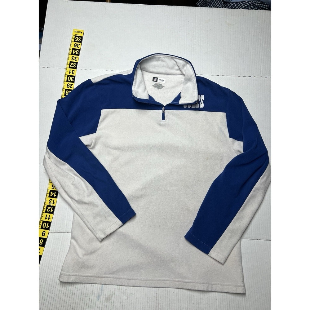 Indianapolis Colts Fleece NFL Men's Large Pullover Sweater Jacket White Blue